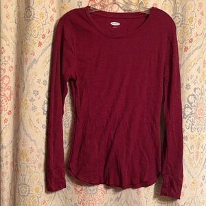 Old Navy Women's Long-Sleeve Ribbed Tee - Wine